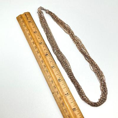 LOT 59: 925 Italy Sterling Silver Multi Strand Necklace - TW 29.32g 16"