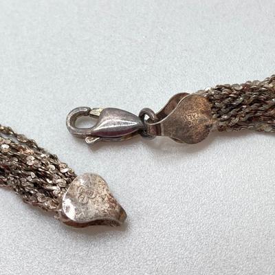 LOT 59: 925 Italy Sterling Silver Multi Strand Necklace - TW 29.32g 16"