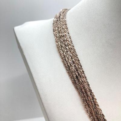 LOT 59: 925 Italy Sterling Silver Multi Strand Necklace - TW 29.32g 16"