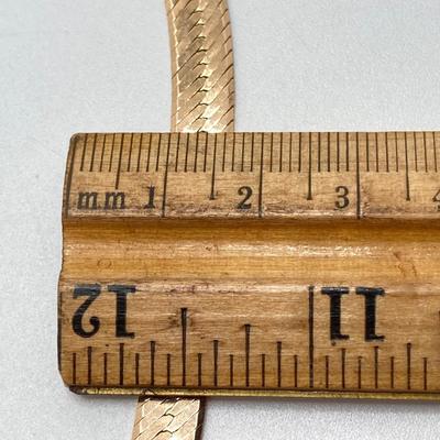 LOT 62: Italy Gold Herringbone Chain Necklace - 14KT / 585, TW 21.33g, 14"