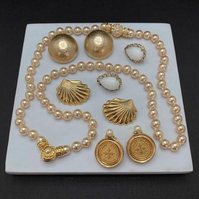 LOT 66: Gold Tone Designer Jewelry Collection - Givency, Coro, Joan Rivers, Nolan Miller and Trifari