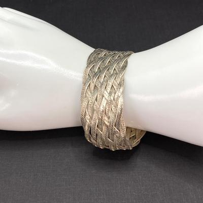 LOT 68: 925 Sterling Silver (Made in Italy Milor) Braided Herringbone Bracelet - TW 27.40g
