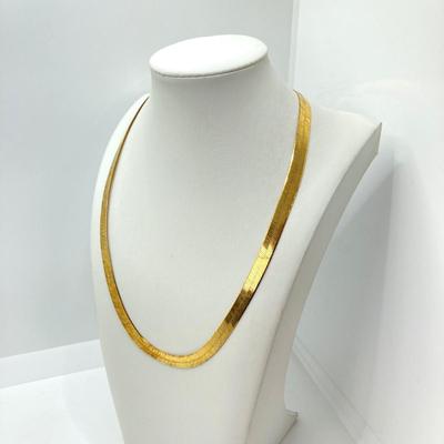 LOT 69: Italy 925 Sterling Silver HGT Gold Vermeil Chain Necklace - TW 21.56g, 18"