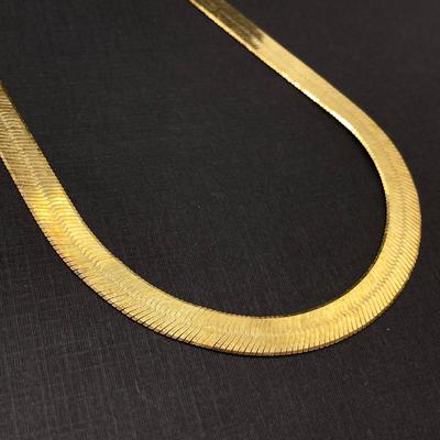 LOT 69: Italy 925 Sterling Silver HGT Gold Vermeil Chain Necklace - TW 21.56g, 18"