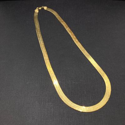 LOT 69: Italy 925 Sterling Silver HGT Gold Vermeil Chain Necklace - TW 21.56g, 18"
