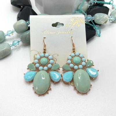 LOT 70: Pair of Vintage Necklace and Earrings Sets (Polished Stone / Onyx)