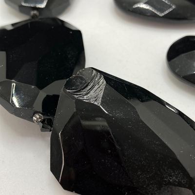 LOT 70: Pair of Vintage Necklace and Earrings Sets (Polished Stone / Onyx)