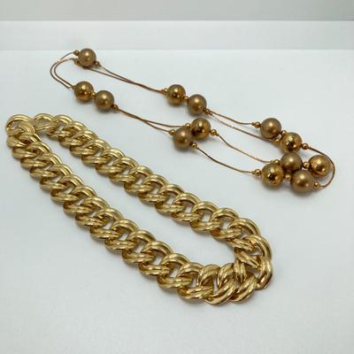 LOT 72: Gold Tone Fashion Chain Necklaces
