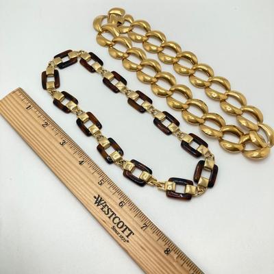 LOT 72: Gold Tone Fashion Chain Necklaces