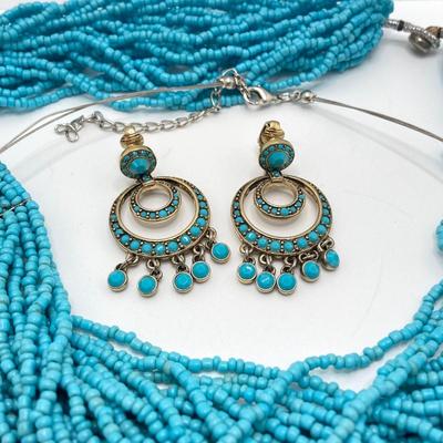 LOT 76: Turquoise Themed Fashion Jewelry Collection