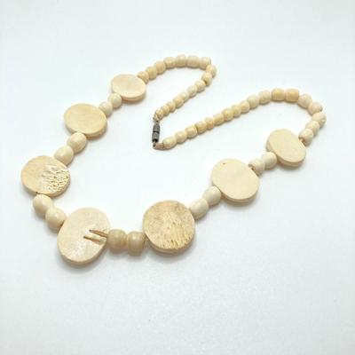 LOT 80: Egyptian Collection - Carved Bone Necklace, Fathi Mahmoud Mug and Stamps