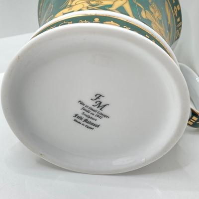 LOT 80: Egyptian Collection - Carved Bone Necklace, Fathi Mahmoud Mug and Stamps