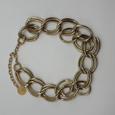 LOT 87: Gold Tone Fashion Jewelry Collection Featuring a Chico's Necklace &n Earring Set