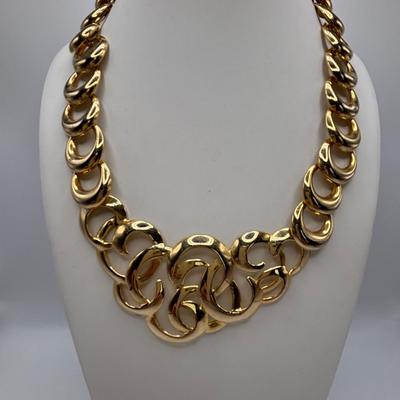 LOT 87: Gold Tone Fashion Jewelry Collection Featuring a Chico's Necklace &n Earring Set