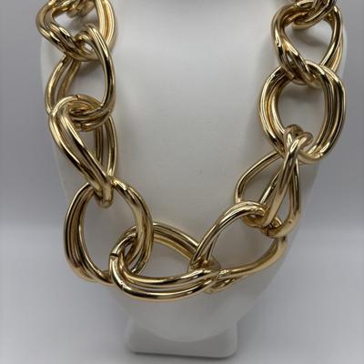 LOT 87: Gold Tone Fashion Jewelry Collection Featuring a Chico's Necklace &n Earring Set