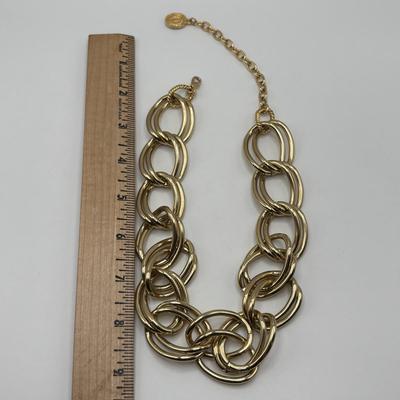 LOT 87: Gold Tone Fashion Jewelry Collection Featuring a Chico's Necklace &n Earring Set