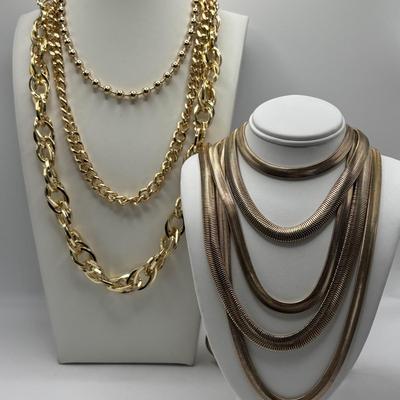 LOT 89: Graziano Gold Tone Necklace Collection