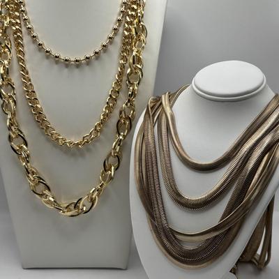 LOT 89: Graziano Gold Tone Necklace Collection