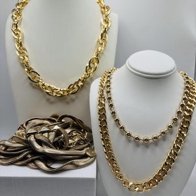 LOT 89: Graziano Gold Tone Necklace Collection