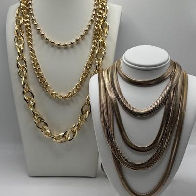 LOT 89: Graziano Gold Tone Necklace Collection