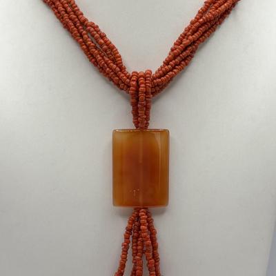 LOT 90: Colorful Agate Stone Necklace w/925 Sterling Silver Clasp, Richelieu double Strand Beaded Necklace, Graduated Multi Strand Faux...