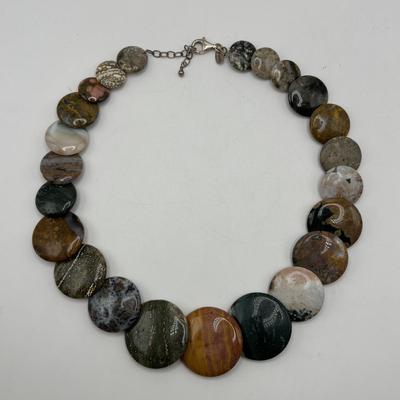 LOT 90: Colorful Agate Stone Necklace w/925 Sterling Silver Clasp, Richelieu double Strand Beaded Necklace, Graduated Multi Strand Faux...