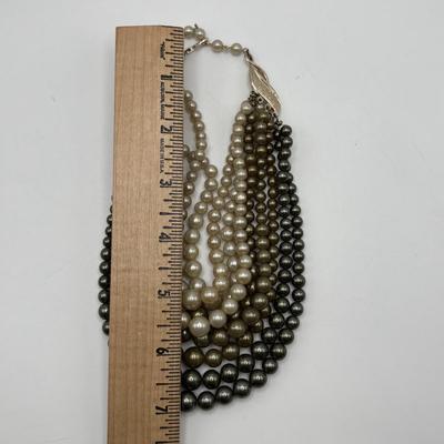 LOT 90: Colorful Agate Stone Necklace w/925 Sterling Silver Clasp, Richelieu double Strand Beaded Necklace, Graduated Multi Strand Faux...