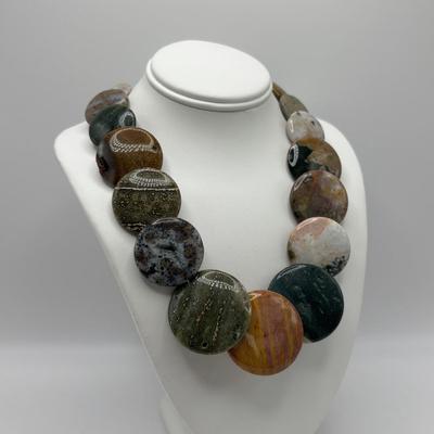 LOT 90: Colorful Agate Stone Necklace w/925 Sterling Silver Clasp, Richelieu double Strand Beaded Necklace, Graduated Multi Strand Faux...
