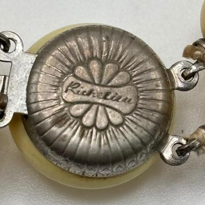 LOT 90: Colorful Agate Stone Necklace w/925 Sterling Silver Clasp, Richelieu double Strand Beaded Necklace, Graduated Multi Strand Faux...