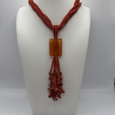LOT 90: Colorful Agate Stone Necklace w/925 Sterling Silver Clasp, Richelieu double Strand Beaded Necklace, Graduated Multi Strand Faux...