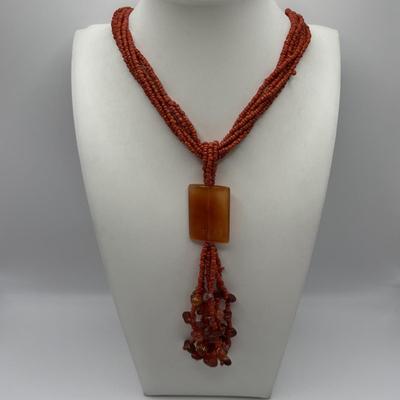 LOT 90: Colorful Agate Stone Necklace w/925 Sterling Silver Clasp, Richelieu double Strand Beaded Necklace, Graduated Multi Strand Faux...