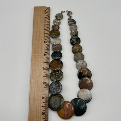 LOT 90: Colorful Agate Stone Necklace w/925 Sterling Silver Clasp, Richelieu double Strand Beaded Necklace, Graduated Multi Strand Faux...