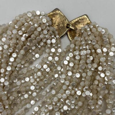 LOT 93: Fashion Necklace Collection: Multi Strand Beaded, Shell/Mother of Pearl and More
