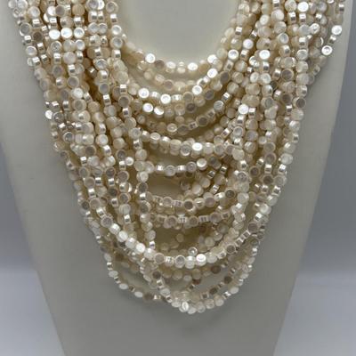 LOT 93: Fashion Necklace Collection: Multi Strand Beaded, Shell/Mother of Pearl and More