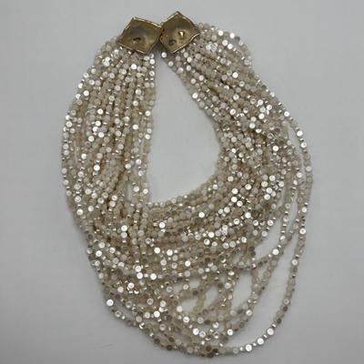 LOT 93: Fashion Necklace Collection: Multi Strand Beaded, Shell/Mother of Pearl and More