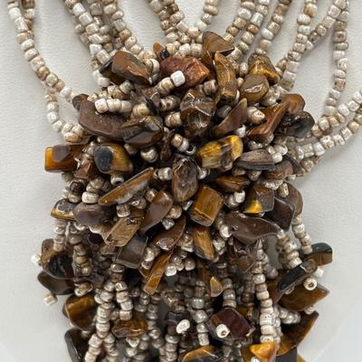 LOT 93: Fashion Necklace Collection: Multi Strand Beaded, Shell/Mother of Pearl and More