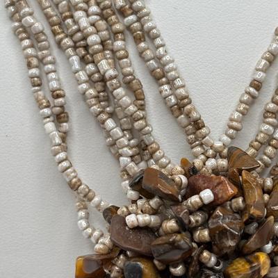 LOT 93: Fashion Necklace Collection: Multi Strand Beaded, Shell/Mother of Pearl and More