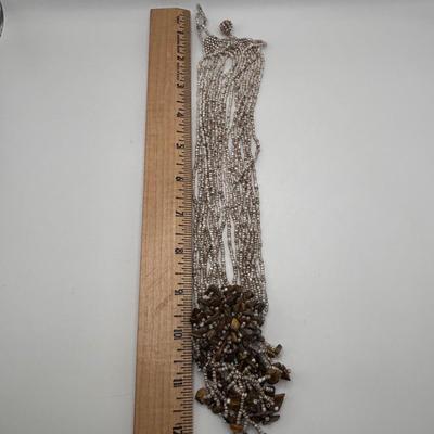 LOT 93: Fashion Necklace Collection: Multi Strand Beaded, Shell/Mother of Pearl and More