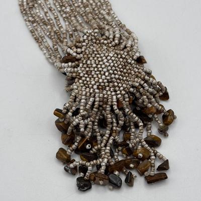 LOT 93: Fashion Necklace Collection: Multi Strand Beaded, Shell/Mother of Pearl and More