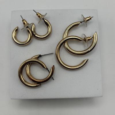 LOT 94: Gold & Silver Tone Earring Collection Pierced & Clip - On