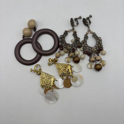LOT 94: Gold & Silver Tone Earring Collection Pierced & Clip - On
