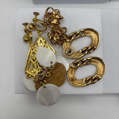 LOT 94: Gold & Silver Tone Earring Collection Pierced & Clip - On