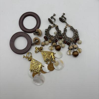 LOT 94: Gold & Silver Tone Earring Collection Pierced & Clip - On