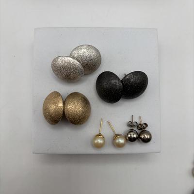 LOT 94: Gold & Silver Tone Earring Collection Pierced & Clip - On