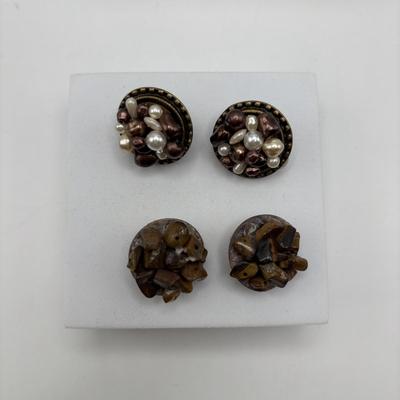 LOT 94: Gold & Silver Tone Earring Collection Pierced & Clip - On