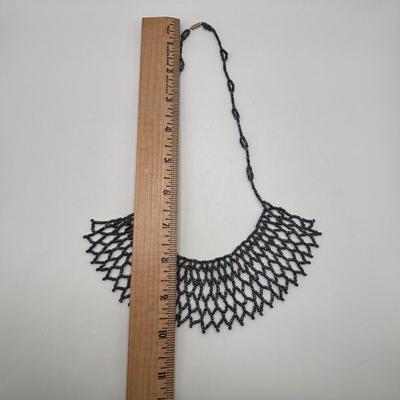 LOT 95: Made in Egypt Necklace Collection: Beaded Collar, Drop Choker & Bib Styles along with Carved Bone & Bead