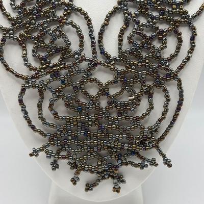 LOT 95: Made in Egypt Necklace Collection: Beaded Collar, Drop Choker & Bib Styles along with Carved Bone & Bead