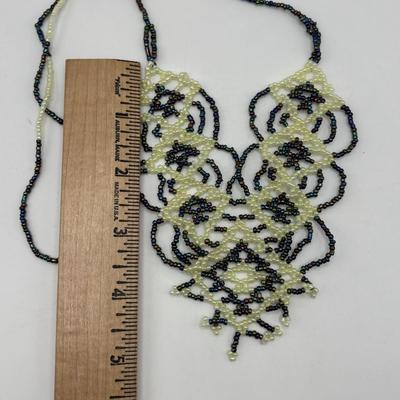 LOT 95: Made in Egypt Necklace Collection: Beaded Collar, Drop Choker & Bib Styles along with Carved Bone & Bead