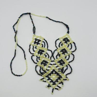 LOT 95: Made in Egypt Necklace Collection: Beaded Collar, Drop Choker & Bib Styles along with Carved Bone & Bead