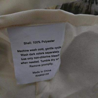 LOT 137: Gold-tone with Grey Flower Print Comforter with Matching Pillow Shams